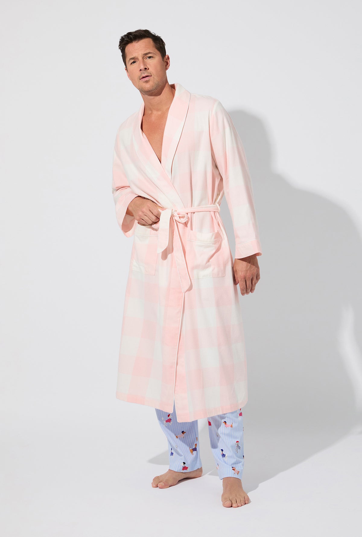 Checking In Unisex Classic Woven Cotton Portuguese Flannel Robe de Chambre