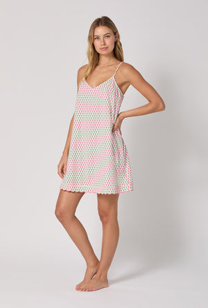 A lady wearing Blossom Geo Stretch Jersey Chemise