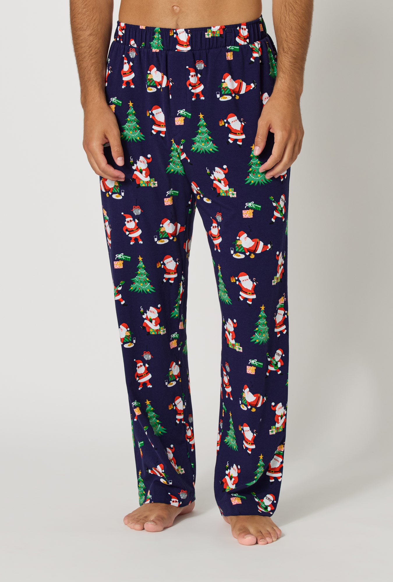 A Man wearing Santa's Night Out Men's Stretch Jersey Pj Pant