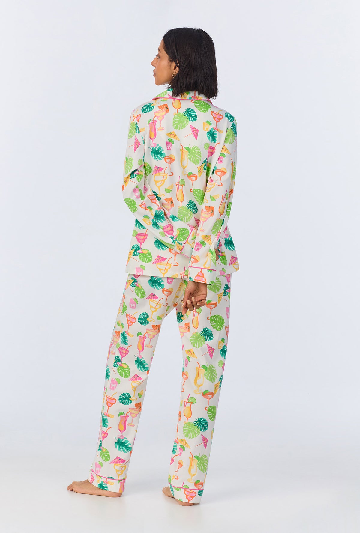 Vacation Libations Long Sleeve Classic Stretch Jersey PJ Set
