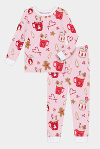 Candy And Cocoa Long Sleeve Stretch Jersey Kids Pj Set