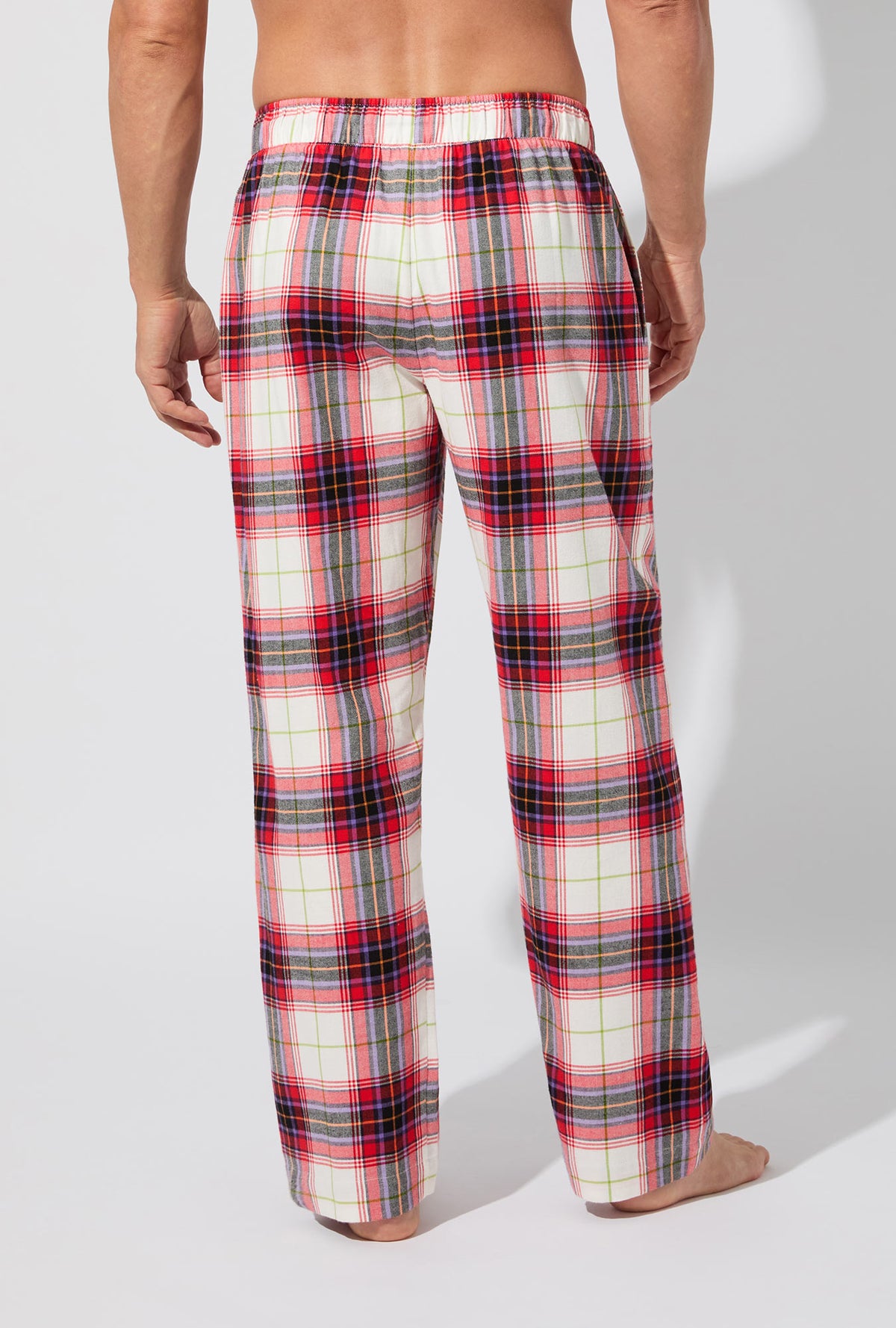 A man wearing Equestrian Plaid Men&#39;s Woven Portuguese Flannel PJ Pant