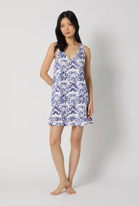 A lady wearing Under The Sea Ruffle Stretch Jersey Chemise