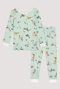 A Lawn Games Long Sleeve Stretch Jersey Kids Pj Set