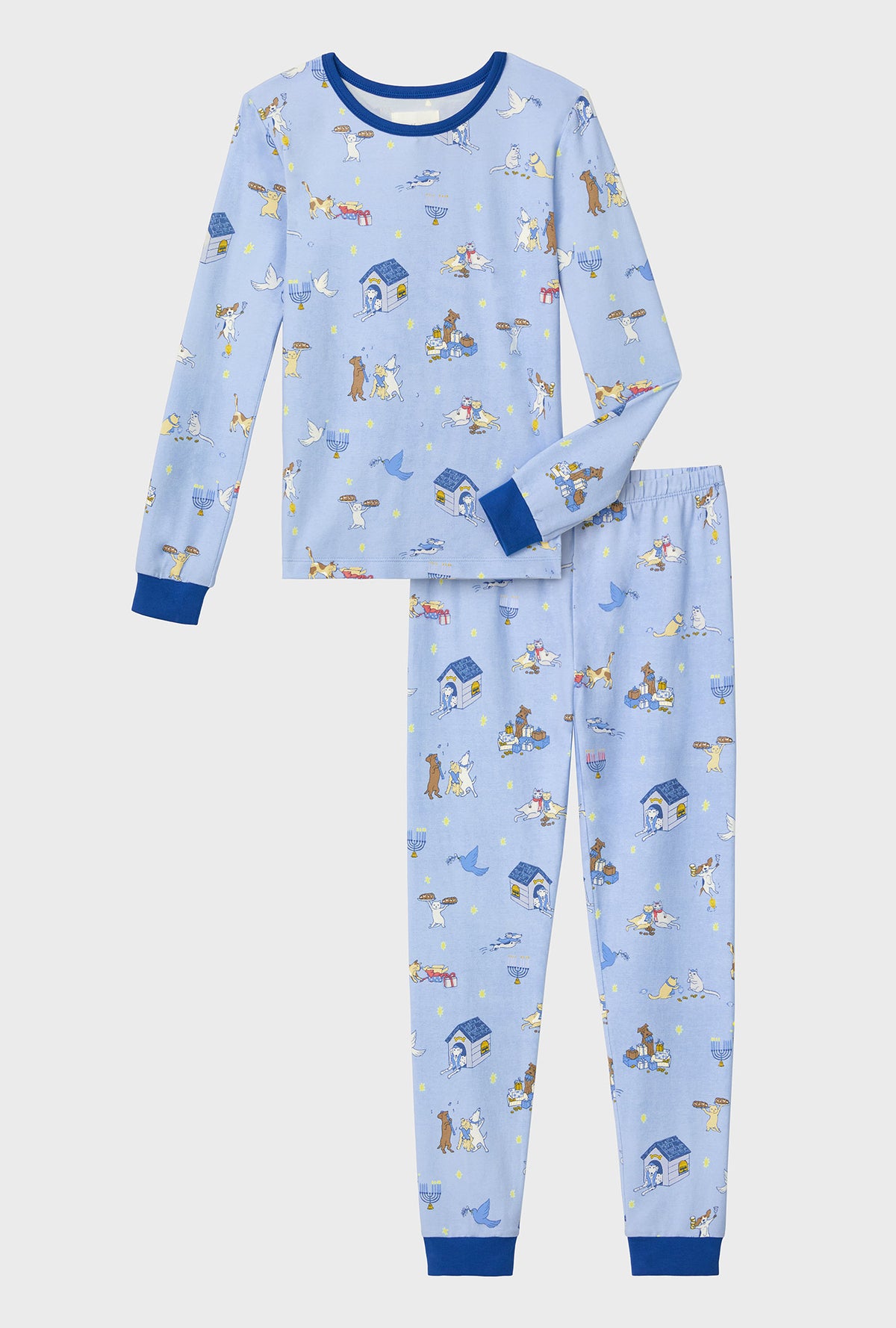 A Festive of Lights Long Sleeve Stretch Jersey Kids PJ Set