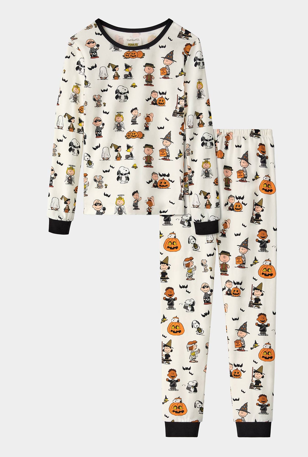 A Peanuts® Snoopy&#39;s Halloween Long Sleeve Stretch Jersey Kids PJ Set