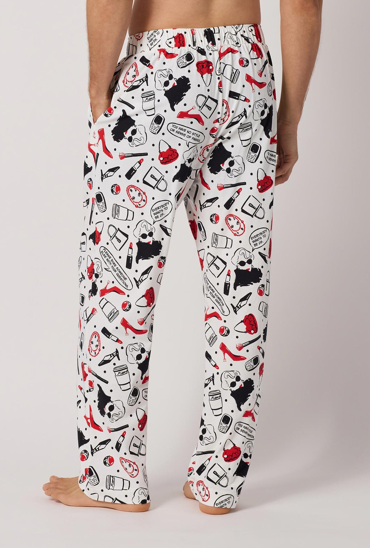 A man wearing Devil Wears Prada Men's Stretch Jersey Pj Pant back view