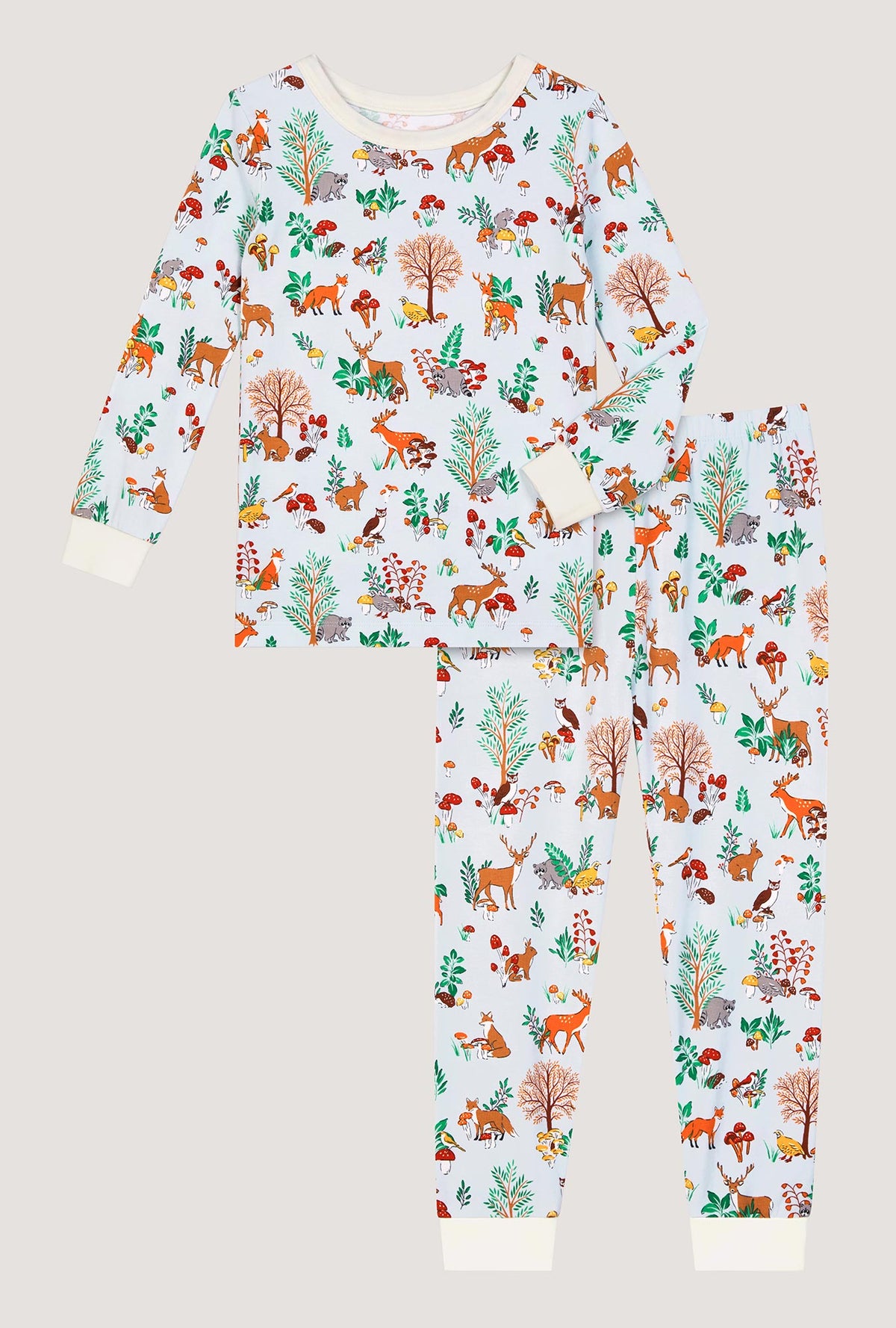 Woodland Wonder Long Sleeve Stretch Jersey Kids Pj Set