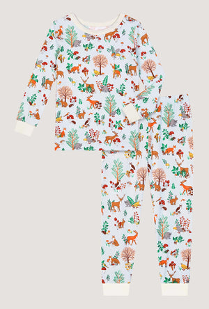 Woodland Wonder Long Sleeve Stretch Jersey Kids Pj Set