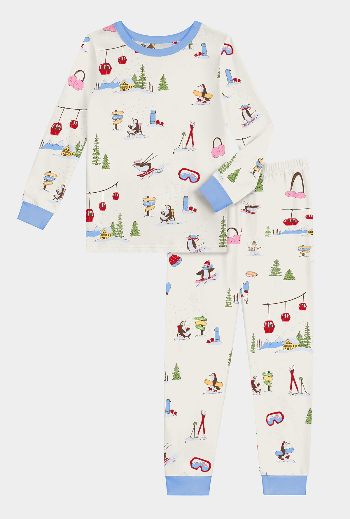 Snow Much Fun Long Sleeve Stretch Jersey Kids Pj Set