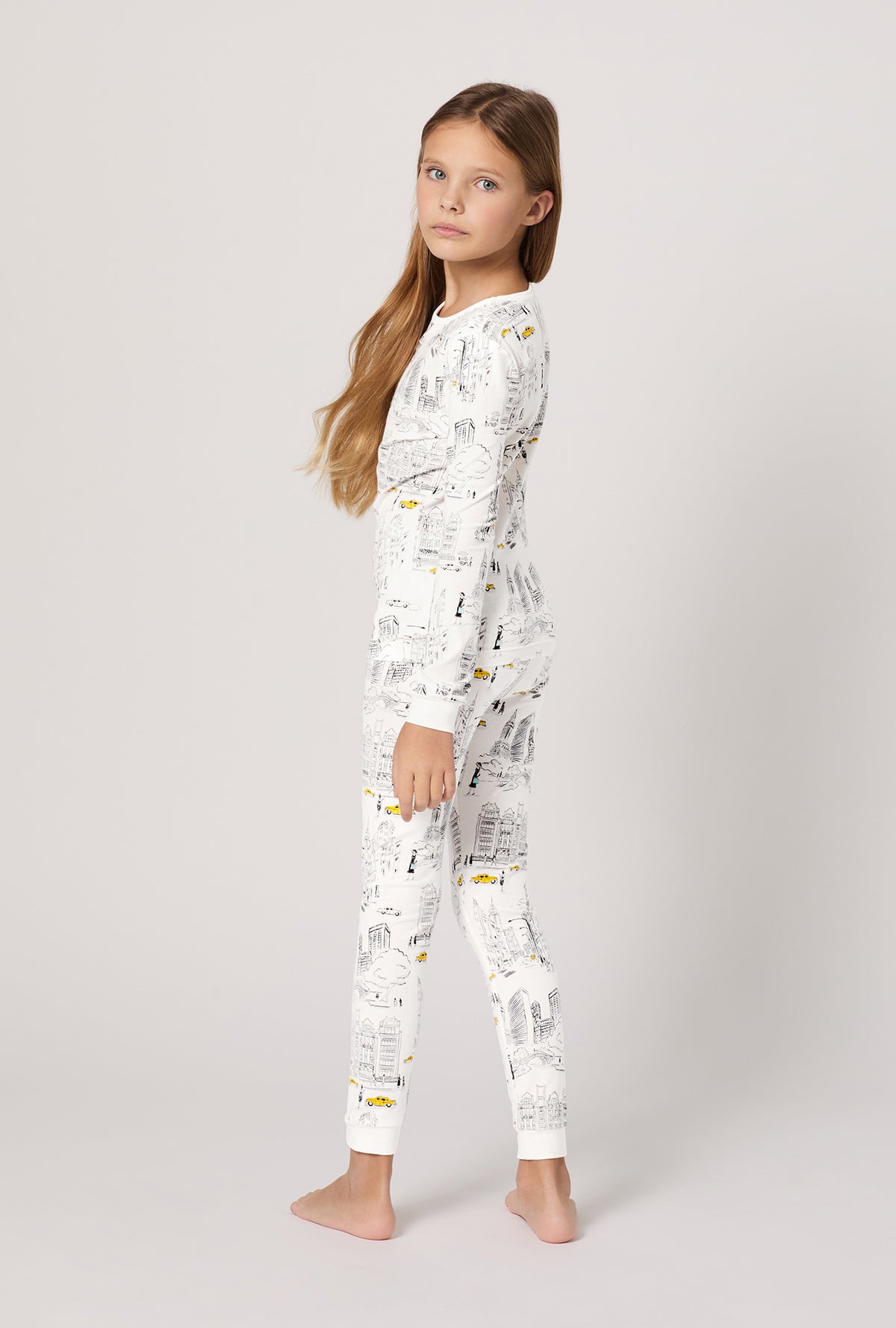 City That Never Sleeps Long Sleeve Stretch Jersey Kids PJ Set