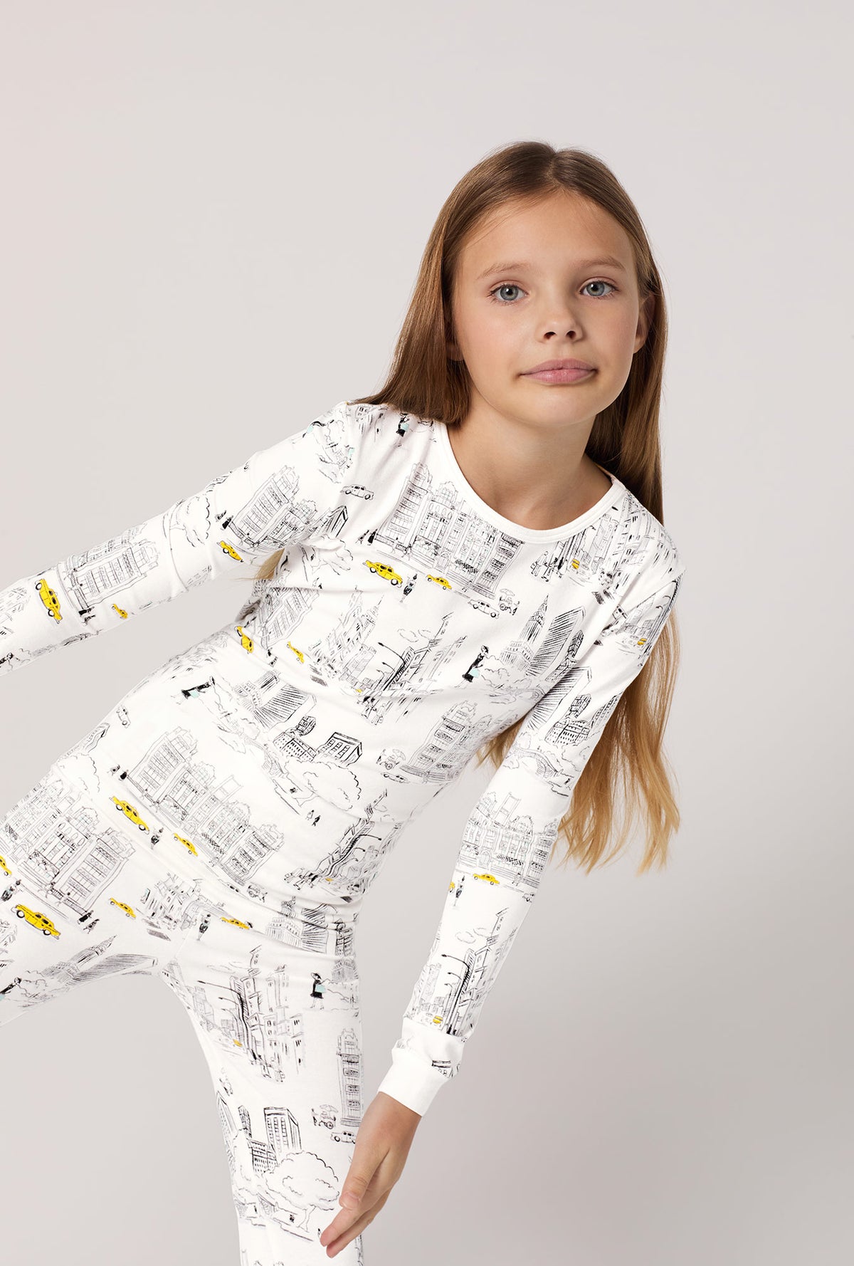 City That Never Sleeps Long Sleeve Stretch Jersey Kids PJ Set
