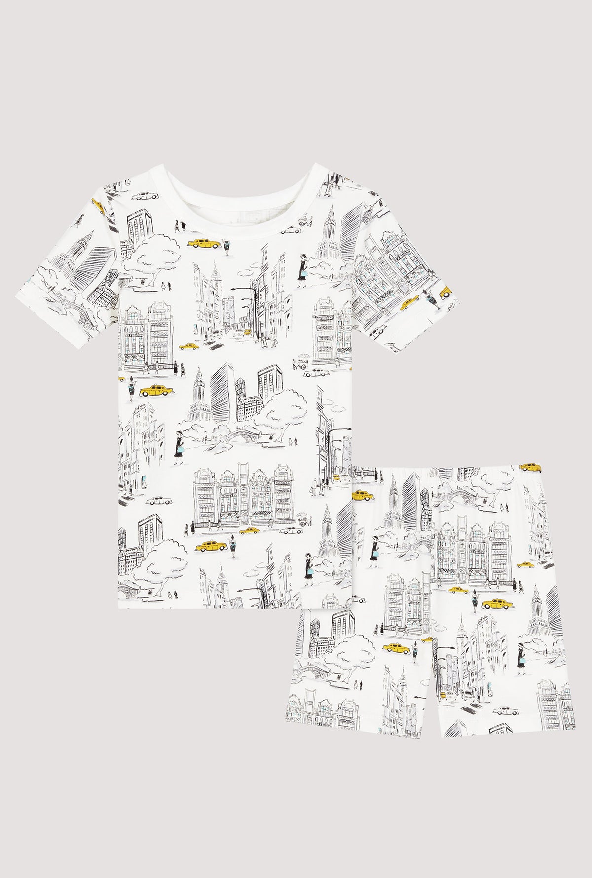 A City That Never Sleeps Short Sleeve Stretch Jersey Kids Short PJ Set