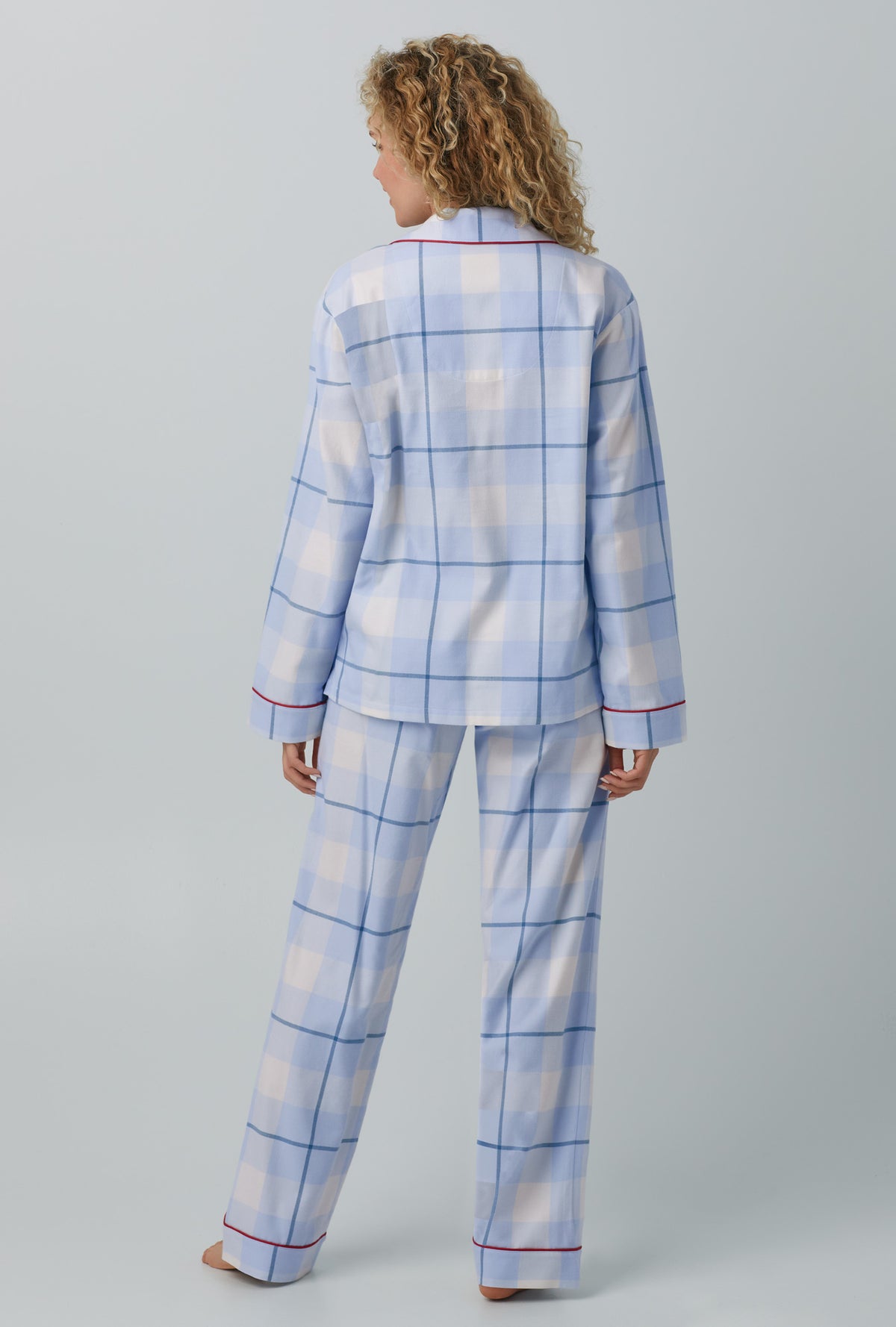 Peaceful Plaid Long Sleeve Classic Shorty Woven Cotton Portuguese Flan -  Bedhead Pajamas