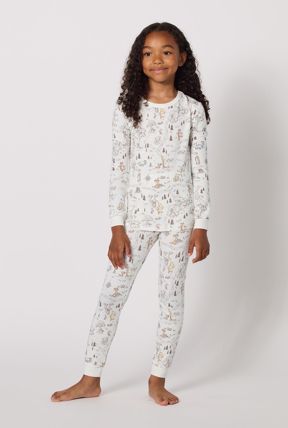 A Girl wearing Hundred Acre Toile Long Sleeve Stretch Jersey Kids Pj Set