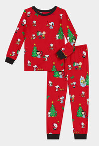 Merry, Beagle, & Bright Long Sleeve Stretch Jersey Kids Pj Set