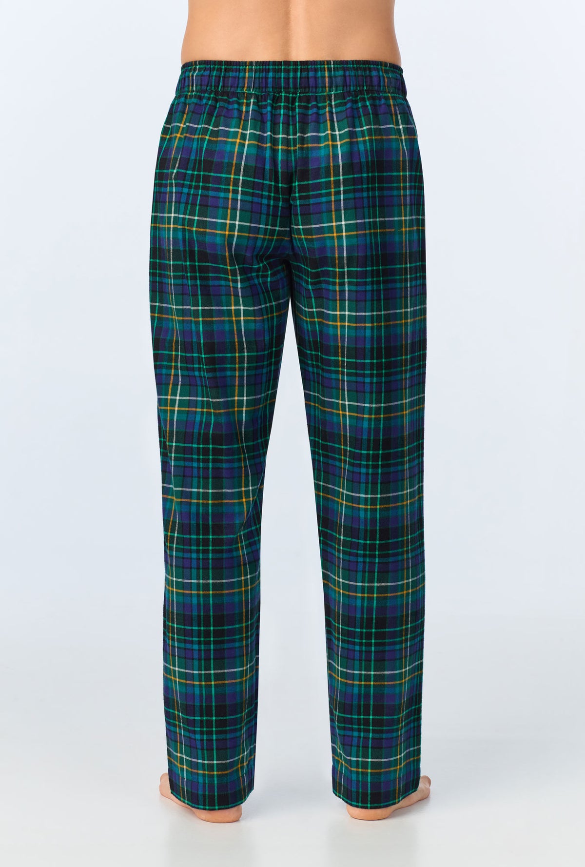 A man wearing Celebration Plaid Men&#39;s Woven Portuguese Flannel PJ Pant