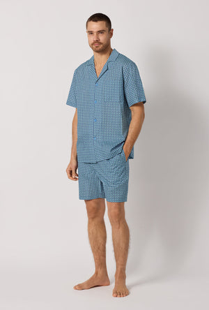 Sebastian Men's Short Sleeve Woven Tana Lawn® Short Pj Set Made With Liberty Fabrics