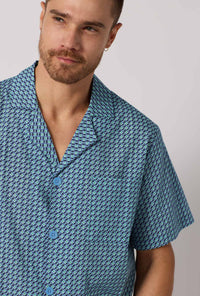 Sebastian Men's Short Sleeve Woven Tana Lawn® Short Pj Set Made With Liberty Fabrics