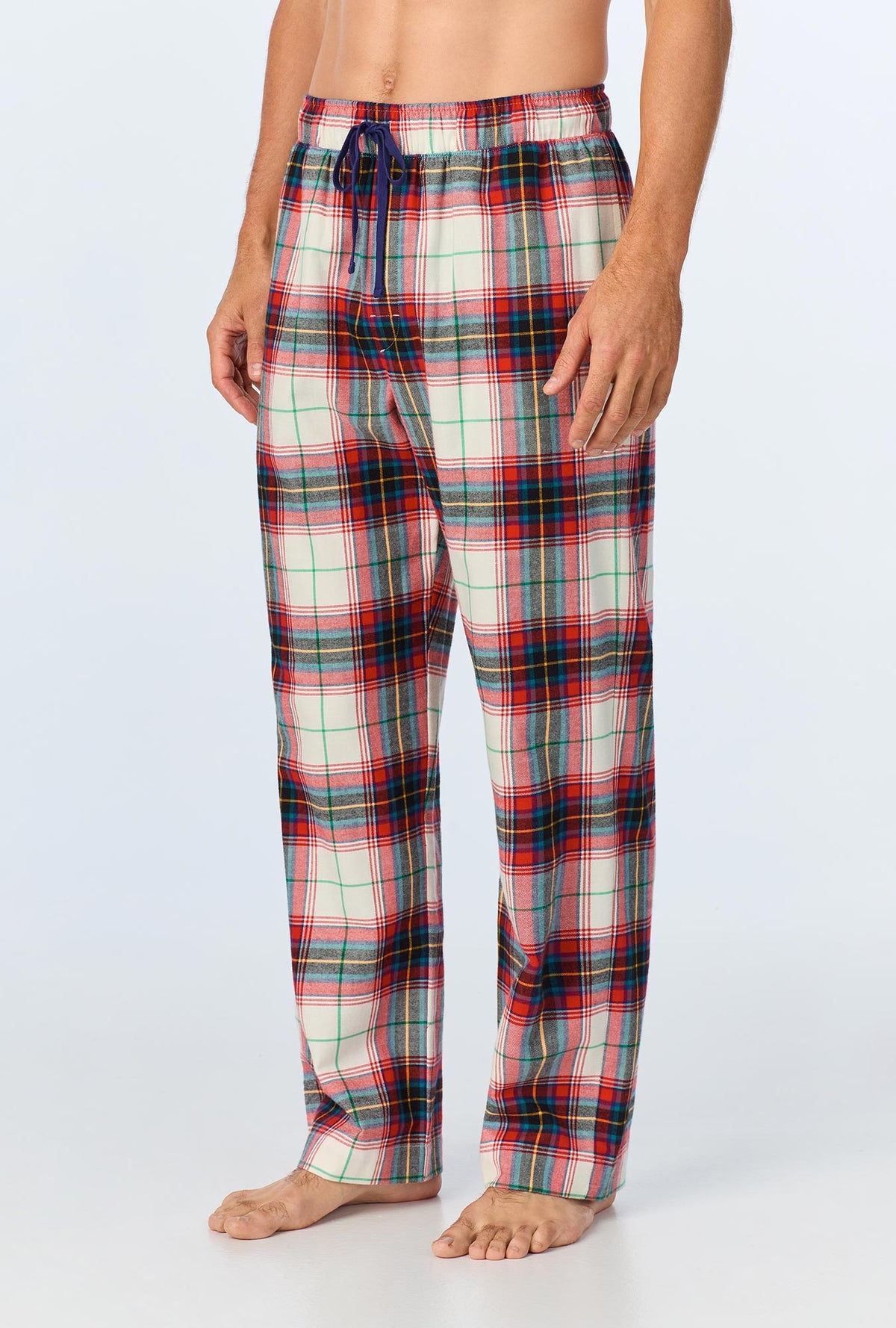 A man wearing Winter Tartan Men&#39;s Woven Portuguese Flannel PJ Pant