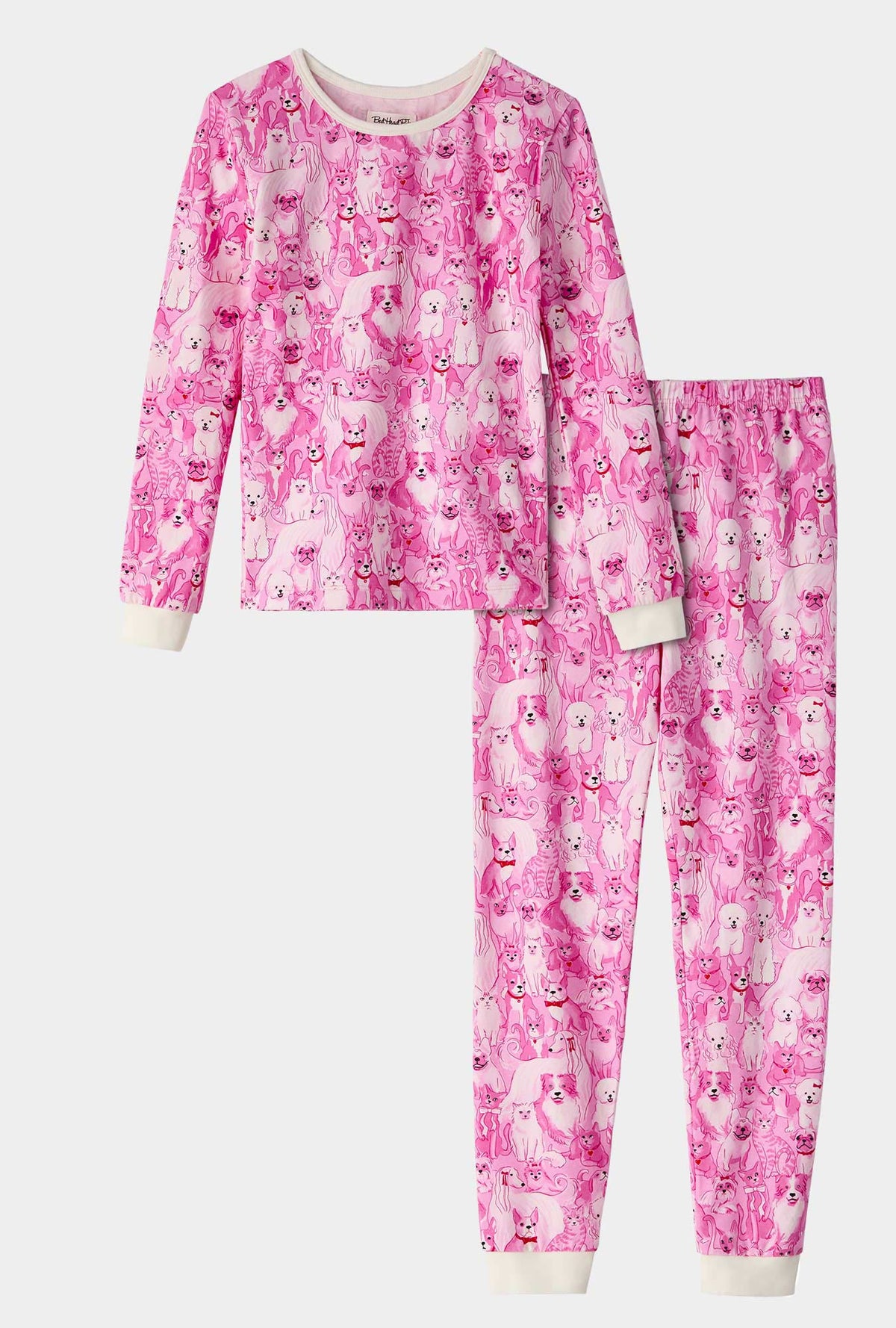 A Paw-fectly Pink Long Sleeve Stretch Jersey Kids PJ Set