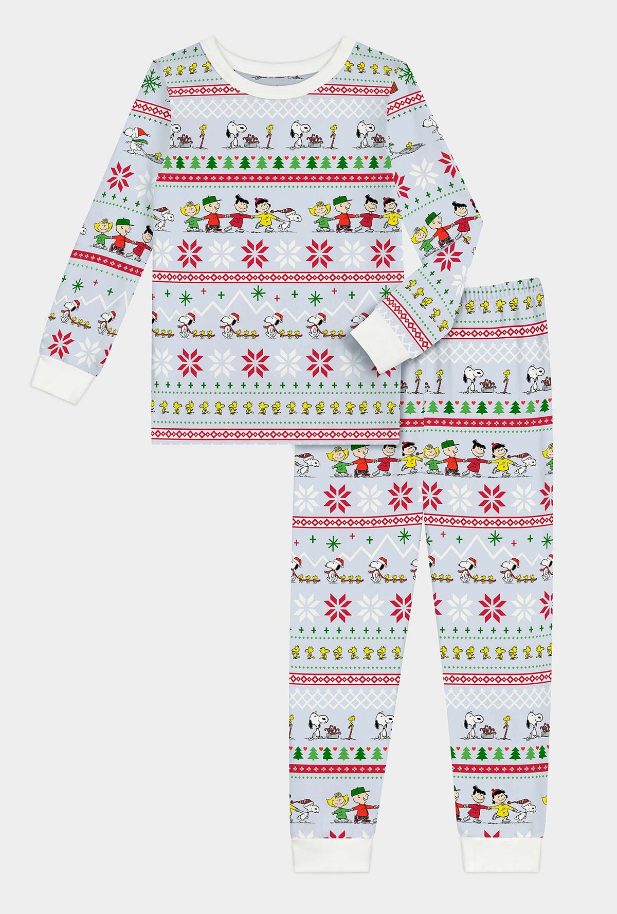Peanuts® Winter Parade Long Sleeve Stretch Jersey Kids Pj Set