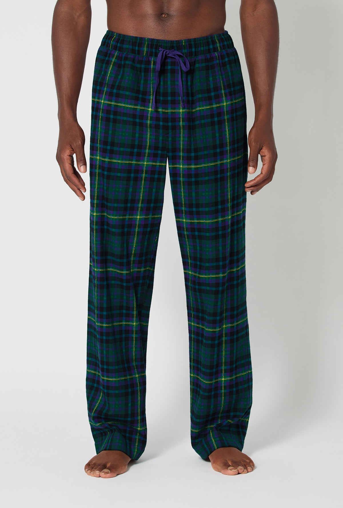 A man wearing Walden Plaid Men&#39;s Woven Portuguese Flannel PJ Pant