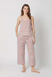 Olivia Cami Woven Cotton Poplin Cropped Pj Set