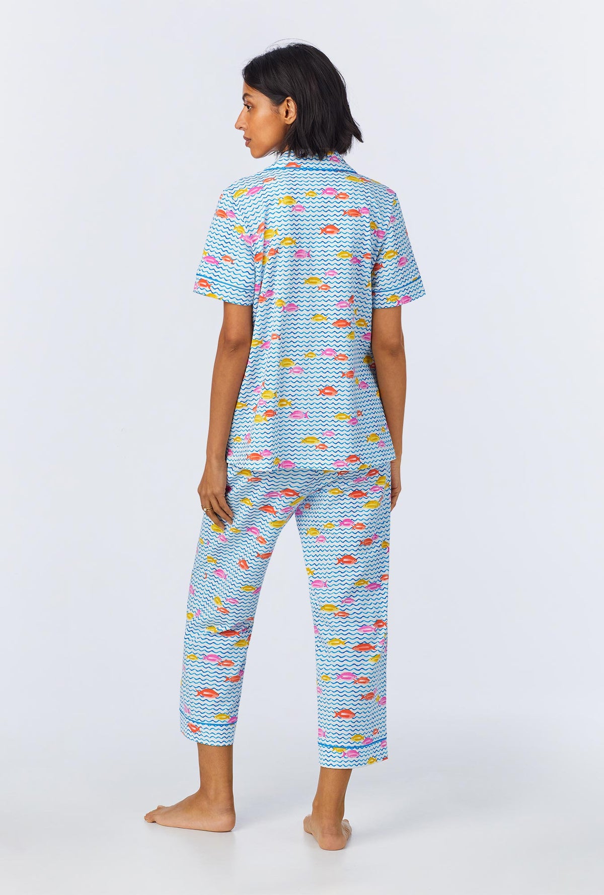 Marina Grande Short Sleeve Classic Stretch Jersey Cropped PJ Set