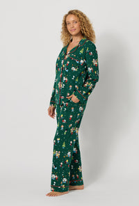 A lady wearing Good Grief, It's Christmas! Long Sleeve Classic Stretch Jersey Pj Set