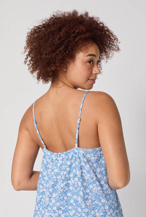 A lady wearing Something Blue Stretch Jersey Chemise