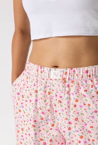 A lady wearing Blushwood Woven Portuguese Flannel Boxer Short closer look at hip
