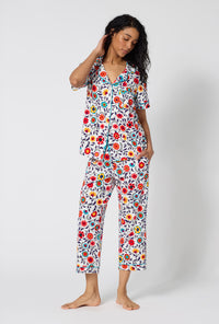 Ottoman Bloom Short Sleeve Classic Stretch Jersey Cropped Pj Set
