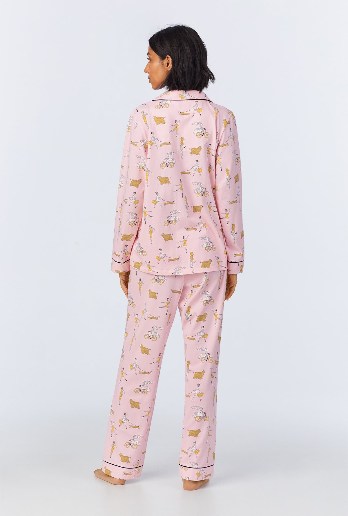 A lady wearing Say Yes To Pasta Long Sleeve Classic Stretch Jersey PJ Set