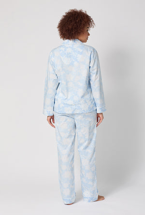 A lady wearing Blissful Bows Long Sleeve Classic Supersoft Cotton Poplin Pj Set