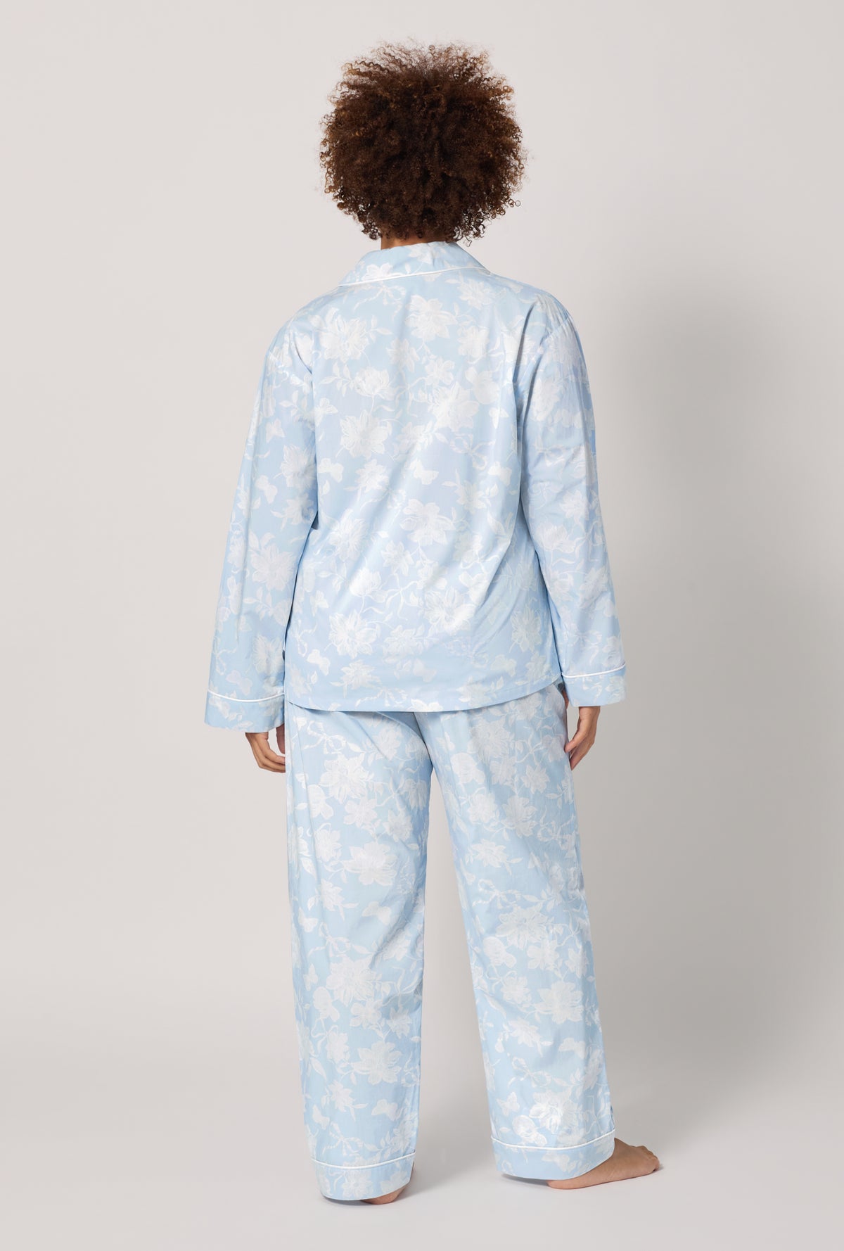Blissful Bows Long Sleeve Classic Supersoft Cotton Poplin Pj Set