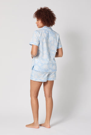 A lady wearing Blissful Bows Short Sleeve Classic Shorty Supersoft Cotton Poplin Pj Set