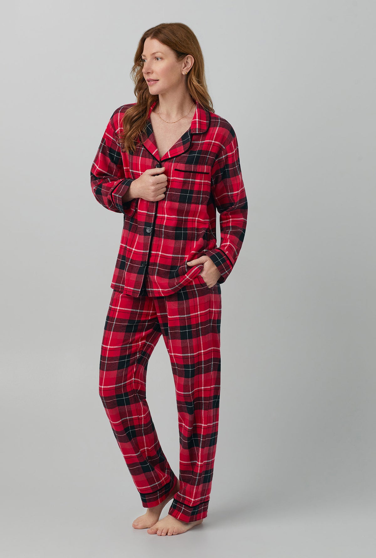 Nicholas Plaid Long Sleeve Classic Woven Cotton Flannel PJ Set - Bedhead  Pajamas