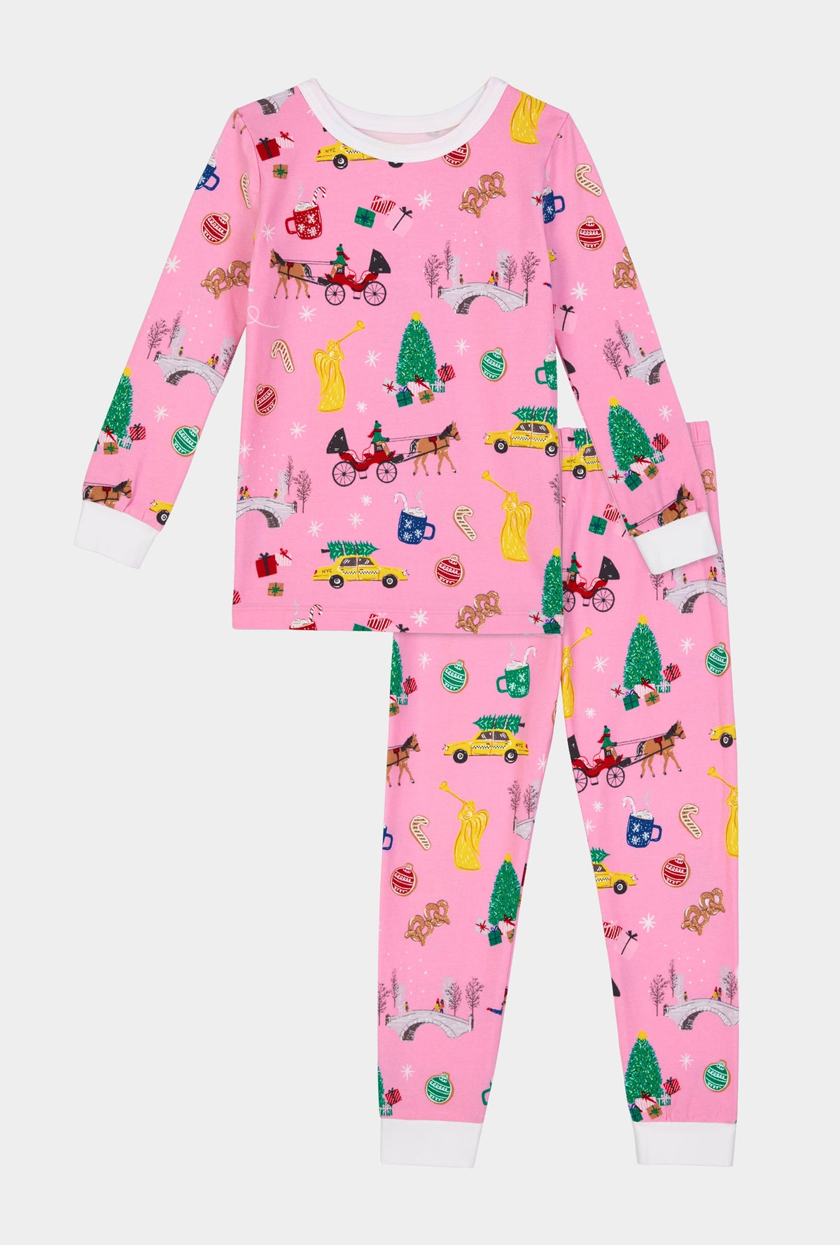  Holiday On Fifth Long Sleeve Stretch Jersey Kids Pj Set