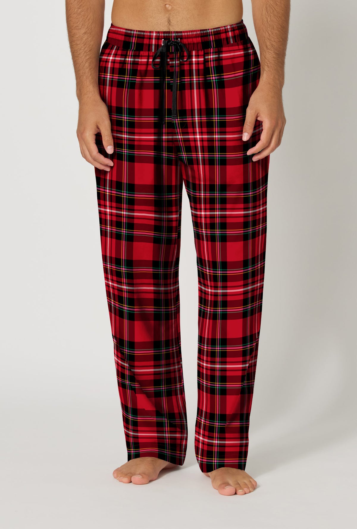 A Man wearing Fireside Plaid Men's Woven Portuguese Flannel Pj Pant