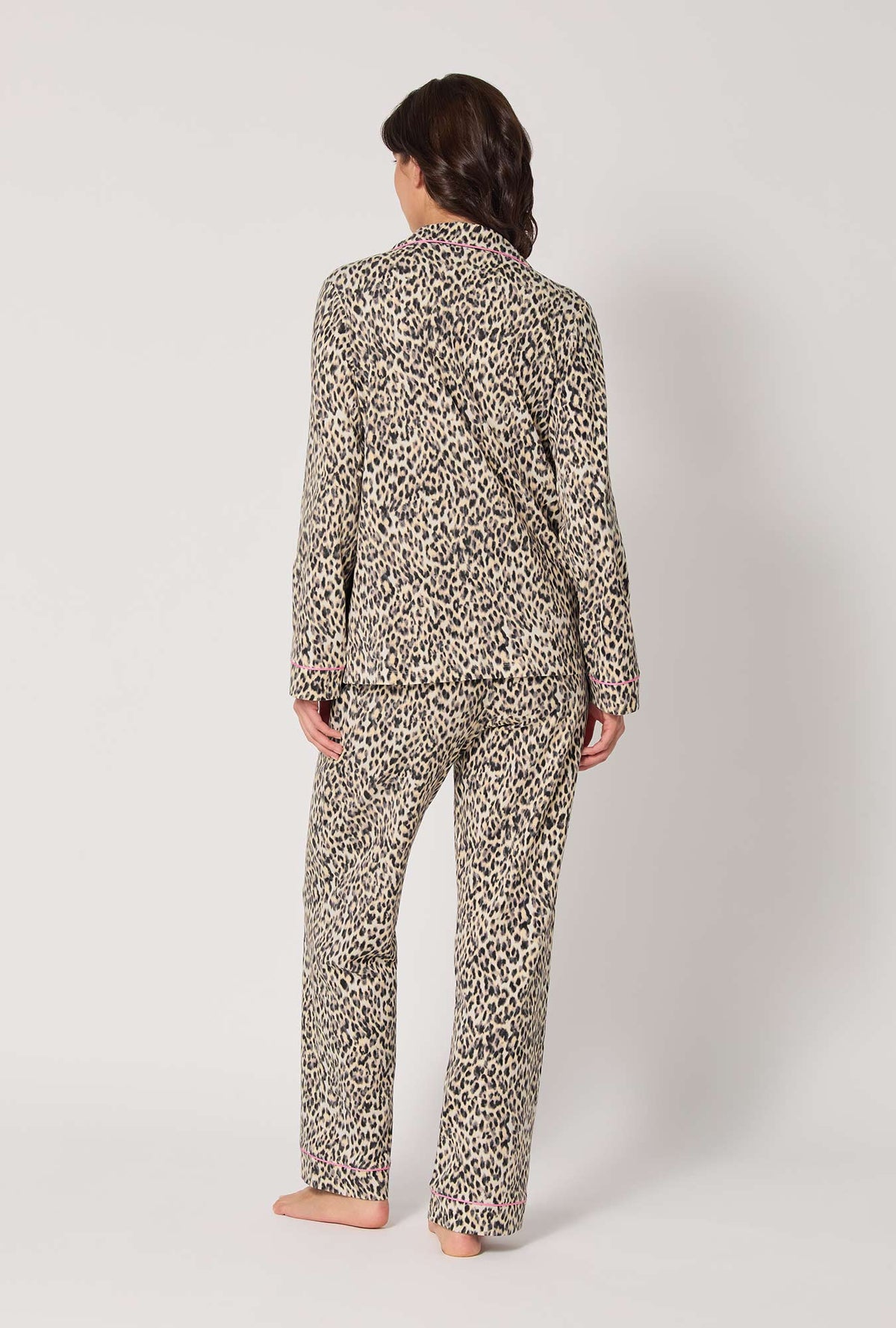 A lady wearing Wild Thing Long Sleeve Classic Stretch Jersey PJ Set