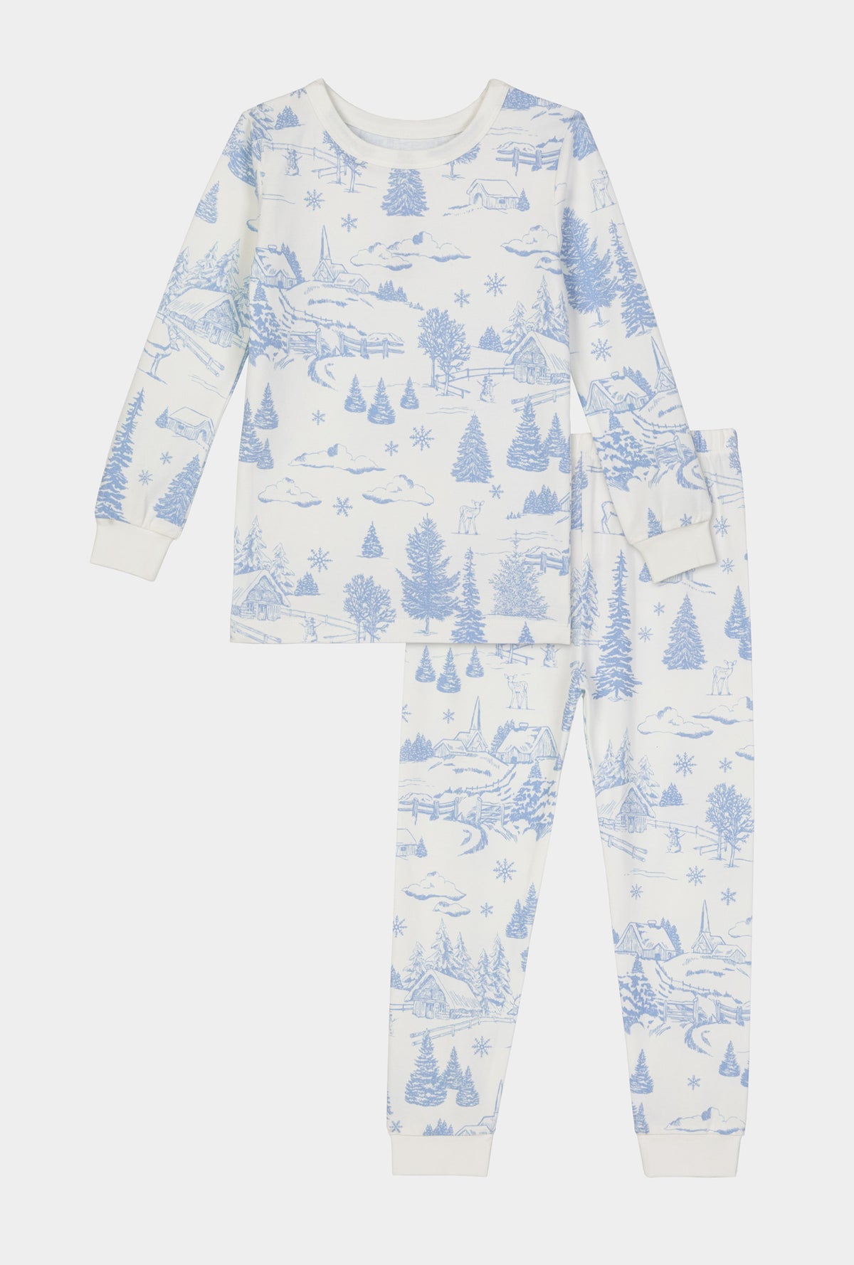 Winter Wonderland Long Sleeve Stretch Jersey Kids Pj Set