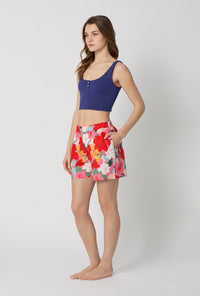 A lady wearing Cassandra Woven Cotton Poplin Boxer Short
