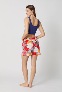 A lady wearing Cassandra Woven Cotton Poplin Boxer Short