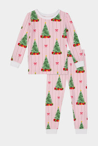 Pretty In Pine Long Sleeve Stretch Jersey Kids Pj Set