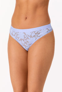 A lady wearing Blue Skies Stretch Lace Thong Underwear