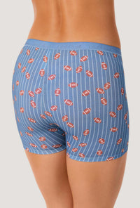 A lady wearing Game On Stretch Jersey Boxer Short Underwear back view