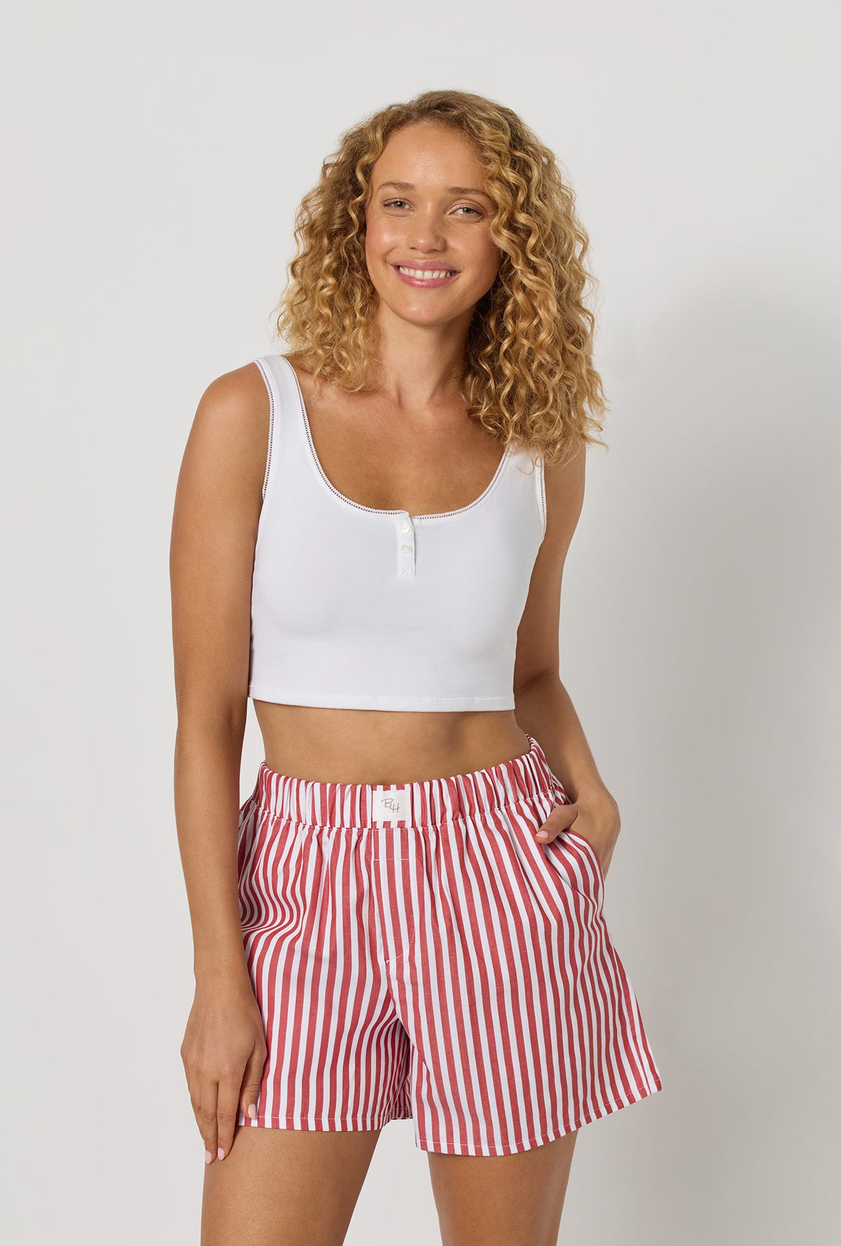 Red Signature Stripe Cotton Sateen Boxer Short