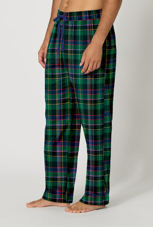 A Man wearing Winter Plaid Men's Woven Portuguese Flannel Pj Pant side view