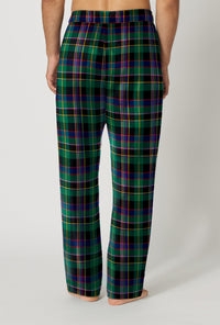 A Man wearing Winter Plaid Men's Woven Portuguese Flannel Pj Pant back view
